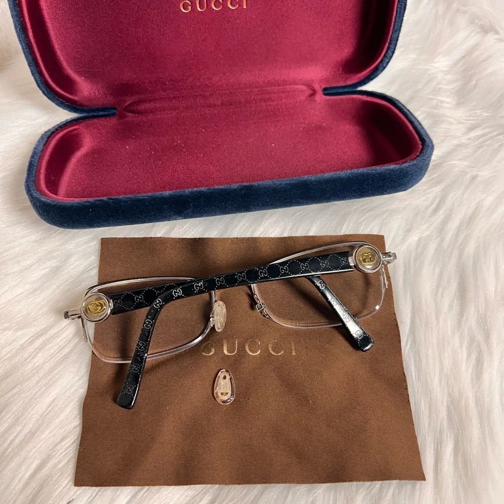 Gucci Silver Frame Glasses with Case - Picture 3 of 10